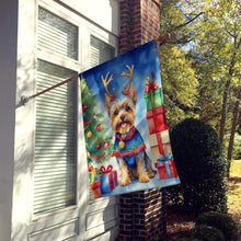 Load image into Gallery viewer, Yorkshire Terrier Yorkie Christmas Reindeer House Flag