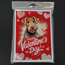 Load image into Gallery viewer, Airedale Terrier Happy Valentine's Day Greeting Cards - Blank Note Cards – 8-Pack of Artist-Designed Cards with Envelopes