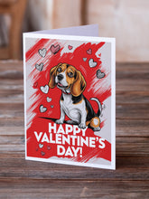 Load image into Gallery viewer, Beagle Happy Valentine's Day Greeting Cards - Blank Note Cards – 8-Pack of Artist-Designed Cards with Envelopes