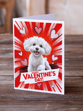 Load image into Gallery viewer, Bichon Frise Happy Valentine's Day Greeting Cards - Blank Note Cards – 8-Pack of Artist-Designed Cards with Envelopes