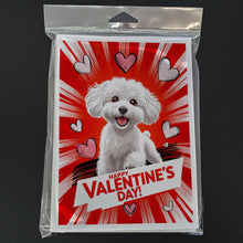 Load image into Gallery viewer, Bichon Frise Happy Valentine's Day Greeting Cards - Blank Note Cards – 8-Pack of Artist-Designed Cards with Envelopes