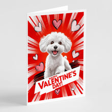 Load image into Gallery viewer, Bichon Frise Happy Valentine's Day Greeting Cards - Blank Note Cards – 8-Pack of Artist-Designed Cards with Envelopes