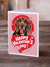 Load image into Gallery viewer, Bloodhound Happy Valentine's Day Greeting Cards - Blank Note Cards – 8-Pack of Artist-Designed Cards with Envelopes
