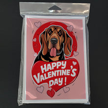 Load image into Gallery viewer, Bloodhound Happy Valentine's Day Greeting Cards - Blank Note Cards – 8-Pack of Artist-Designed Cards with Envelopes