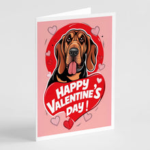Load image into Gallery viewer, Bloodhound Happy Valentine's Day Greeting Cards - Blank Note Cards – 8-Pack of Artist-Designed Cards with Envelopes