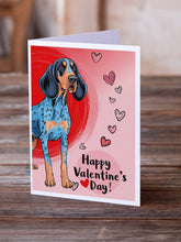 Load image into Gallery viewer, Bluetick Coonhound Happy Valentine's Day Greeting Cards - Blank Note Cards – 8-Pack of Artist-Designed Cards with Envelopes