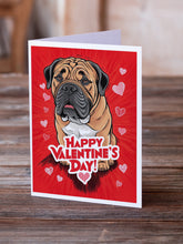 Load image into Gallery viewer, Bullmastiff Happy Valentine's Day Greeting Cards - Blank Note Cards – 8-Pack of Artist-Designed Cards with Envelopes
