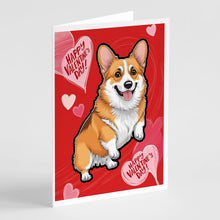 Load image into Gallery viewer, Corgi Happy Valentine's Day Greeting Cards - Blank Note Cards – 8-Pack of Artist-Designed Cards with Envelopes