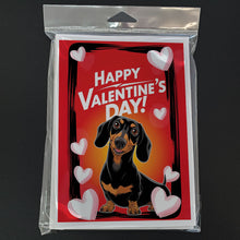 Load image into Gallery viewer, Dachshund Happy Valentine's Day Greeting Cards - Blank Note Cards – 8-Pack of Artist-Designed Cards with Envelopes