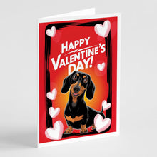 Load image into Gallery viewer, Dachshund Happy Valentine's Day Greeting Cards - Blank Note Cards – 8-Pack of Artist-Designed Cards with Envelopes