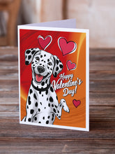 Load image into Gallery viewer, Dalmatian Happy Valentine's Day Greeting Cards - Blank Note Cards – 8-Pack of Artist-Designed Cards with Envelopes