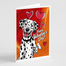 Load image into Gallery viewer, Dalmatian Happy Valentine's Day Greeting Cards - Blank Note Cards – 8-Pack of Artist-Designed Cards with Envelopes