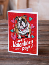 Load image into Gallery viewer, English Bulldog Happy Valentine's Day Greeting Cards - Blank Note Cards – 8-Pack of Artist-Designed Cards with Envelopes