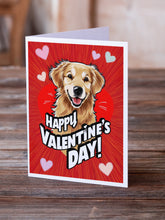 Load image into Gallery viewer, Golden Retriever Happy Valentine's Day Greeting Cards - Blank Note Cards – 8-Pack of Artist-Designed Cards with Envelopes