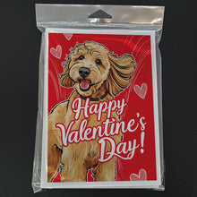 Load image into Gallery viewer, Goldendoodle Happy Valentine's Day Greeting Cards - Blank Note Cards – 8-Pack of Artist-Designed Cards with Envelopes