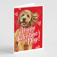 Load image into Gallery viewer, Goldendoodle Happy Valentine's Day Greeting Cards - Blank Note Cards – 8-Pack of Artist-Designed Cards with Envelopes