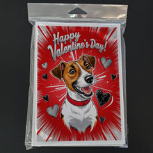 Load image into Gallery viewer, Jack Russell Terrier Happy Valentine's Day Greeting Cards - Blank Note Cards – 8-Pack of Artist-Designed Cards with Envelopes
