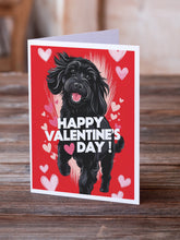 Load image into Gallery viewer, Black Labradoodle Happy Valentine's Day Greeting Cards - Blank Note Cards – 8-Pack of Artist-Designed Cards with Envelopes