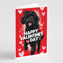 Load image into Gallery viewer, Black Labradoodle Happy Valentine's Day Greeting Cards - Blank Note Cards – 8-Pack of Artist-Designed Cards with Envelopes
