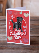 Load image into Gallery viewer, Black Labrador Retriever Happy Valentine's Day Greeting Cards - Blank Note Cards – 8-Pack of Artist-Designed Cards with Envelopes