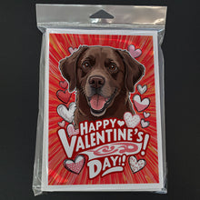 Load image into Gallery viewer, Chocolate Labrador Retriever Happy Valentine's Day Greeting Cards - Blank Note Cards – 8-Pack of Artist-Designed Cards with Envelopes