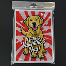Load image into Gallery viewer, Yellow Labrador Retriever Happy Valentine's Day Greeting Cards - Blank Note Cards – 8-Pack of Artist-Designed Cards with Envelopes