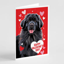 Load image into Gallery viewer, Newfoundland Happy Valentine's Day Greeting Cards - Blank Note Cards – 8-Pack of Artist-Designed Cards with Envelopes