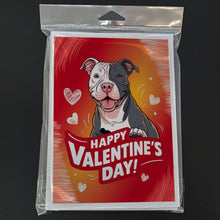 Load image into Gallery viewer, Pit Bull Terrier Happy Valentine's Day Greeting Cards - Blank Note Cards – 8-Pack of Artist-Designed Cards with Envelopes