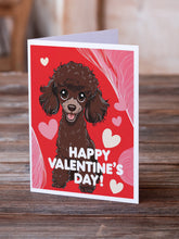 Load image into Gallery viewer, Chocolate Toy Poodle Happy Valentine's Day Greeting Cards - Blank Note Cards – 8-Pack of Artist-Designed Cards with Envelopes
