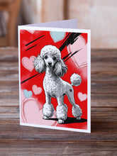 Load image into Gallery viewer, White Toy Poodle Happy Valentine's Day Greeting Cards - Blank Note Cards – 8-Pack of Artist-Designed Cards with Envelopes