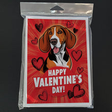 Load image into Gallery viewer, Redbone Coonhound Happy Valentine's Day Greeting Cards - Blank Note Cards – 8-Pack of Artist-Designed Cards with Envelopes