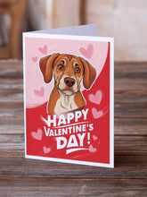 Load image into Gallery viewer, Rhodesian Ridgeback Happy Valentine's Day Greeting Cards - Blank Note Cards – 8-Pack of Artist-Designed Cards with Envelopes