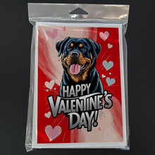 Load image into Gallery viewer, Rottweiler Happy Valentine's Day Greeting Cards - Blank Note Cards – 8-Pack of Artist-Designed Cards with Envelopes