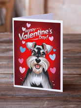 Load image into Gallery viewer, Schnauzer Happy Valentine's Day Greeting Cards - Blank Note Cards – 8-Pack of Artist-Designed Cards with Envelopes
