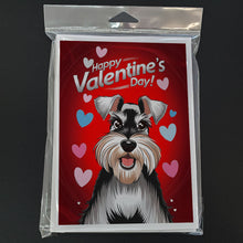 Load image into Gallery viewer, Schnauzer Happy Valentine's Day Greeting Cards - Blank Note Cards – 8-Pack of Artist-Designed Cards with Envelopes