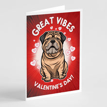 Load image into Gallery viewer, Shar Pei Happy Valentine's Day Greeting Cards - Blank Note Cards – 8-Pack of Artist-Designed Cards with Envelopes