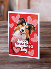 Load image into Gallery viewer, Sheltie Happy Valentine's Day Greeting Cards - Blank Note Cards – 8-Pack of Artist-Designed Cards with Envelopes