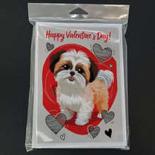 Load image into Gallery viewer, Shih Tzu Happy Valentine's Day Greeting Cards - Blank Note Cards – 8-Pack of Artist-Designed Cards with Envelopes
