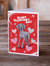 Load image into Gallery viewer, Weimaraner Happy Valentine's Day Greeting Cards - Blank Note Cards – 8-Pack of Artist-Designed Cards with Envelopes