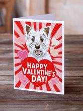 Load image into Gallery viewer, Westie Happy Valentine's Day Greeting Cards - Blank Note Cards – 8-Pack of Artist-Designed Cards with Envelopes