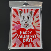 Load image into Gallery viewer, Westie Happy Valentine's Day Greeting Cards - Blank Note Cards – 8-Pack of Artist-Designed Cards with Envelopes