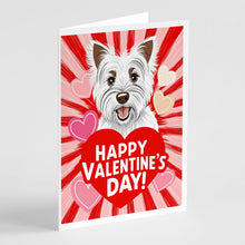 Load image into Gallery viewer, Westie Happy Valentine's Day Greeting Cards - Blank Note Cards – 8-Pack of Artist-Designed Cards with Envelopes
