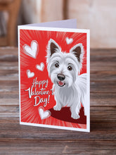 Load image into Gallery viewer, Westie Happy Valentine's Day Greeting Cards - Blank Note Cards – 8-Pack of Artist-Designed Cards with Envelopes