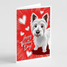 Load image into Gallery viewer, Westie Happy Valentine's Day Greeting Cards - Blank Note Cards – 8-Pack of Artist-Designed Cards with Envelopes