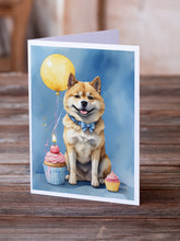 Load image into Gallery viewer, Akita Happy Birthday Greeting Cards - Blank Note Cards – 8-Pack of Artist-Designed Cards with Envelopes