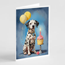 Load image into Gallery viewer, Dalmatian Happy Birthday Greeting Cards - Blank Note Cards – 8-Pack of Artist-Designed Cards with Envelopes
