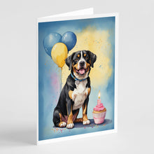 Load image into Gallery viewer, Entlebucher Mountain Dog Happy Birthday Greeting Cards - Blank Note Cards – 8-Pack of Artist-Designed Cards with Envelopes