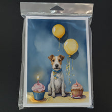 Load image into Gallery viewer, Fox Terrier Happy Birthday Greeting Cards - Blank Note Cards – 8-Pack of Artist-Designed Cards with Envelopes