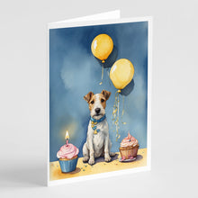 Load image into Gallery viewer, Fox Terrier Happy Birthday Greeting Cards - Blank Note Cards – 8-Pack of Artist-Designed Cards with Envelopes