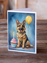 Load image into Gallery viewer, German Shepherd Happy Birthday Greeting Cards - Blank Note Cards – 8-Pack of Artist-Designed Cards with Envelopes